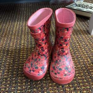 Joules Girls Red Rain Boots size 9T